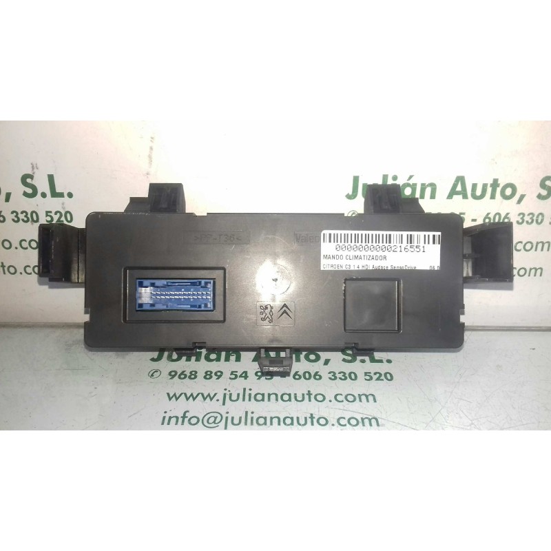 Recambio de mando climatizador para citroen c3 1.4 hdi audace sensodrive referencia OEM IAM 96588239XT  VALEO