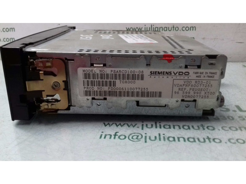Recambio de sistema audio / radio cd para peugeot 206 berlina xs referencia OEM IAM 96599990XT  