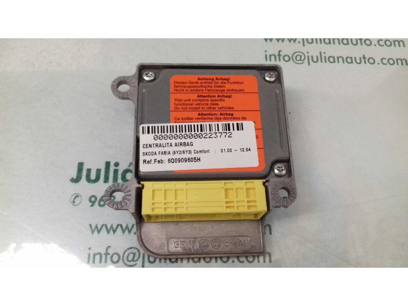 Recambio de centralita airbag para skoda fabia (6y2/6y3) comfort referencia OEM IAM 6Q0909605H 5WK42950 