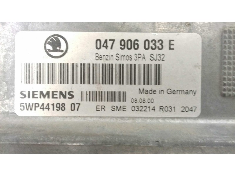 Recambio de centralita motor uce para skoda fabia (6y2/6y3) comfort referencia OEM IAM 047906033E 5WP4419807 SIEMENS