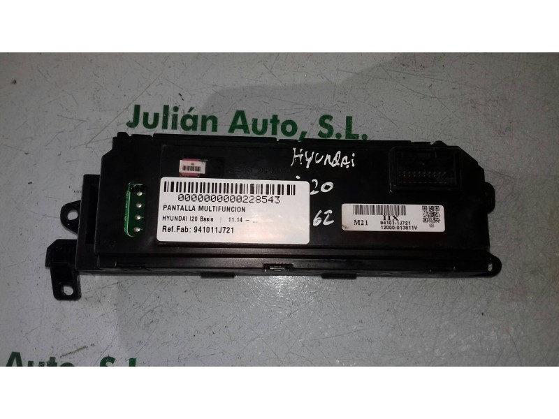 Recambio de pantalla multifuncion para hyundai i20 basis referencia OEM IAM 941011J721 12000013811V M21