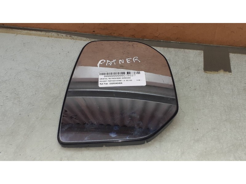 Recambio de cristal retrovisor derecho para peugeot partner kombi 1.6 16v hdi referencia OEM IAM 232634048A 232634048 