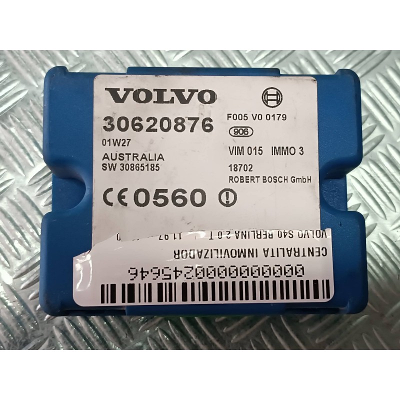 Recambio de centralita inmovilizador para volvo s40 berlina 2.0 t referencia OEM IAM 30620876 F005V00179 BOSCH