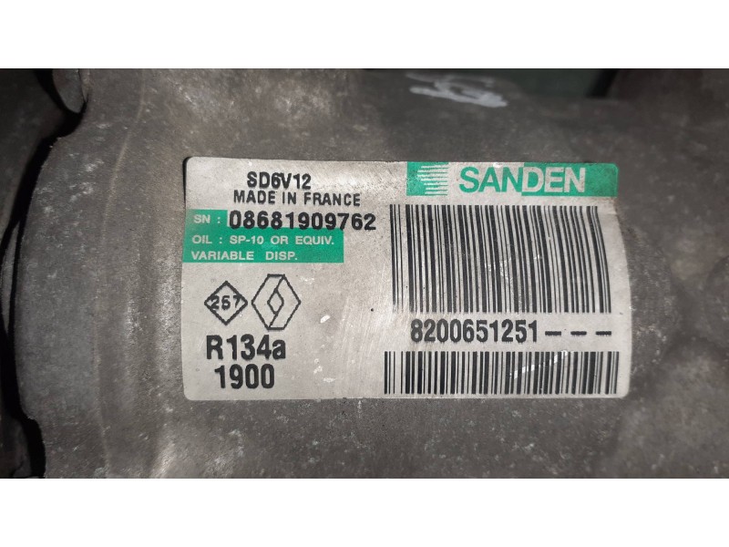 Recambio de compresor aire acondicionado para renault clio iii authentique referencia OEM IAM 8200651251 SD6V12 SANDEN