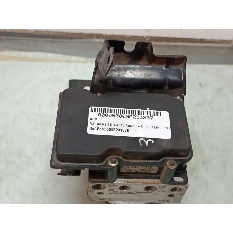 Recambio de abs para fiat idea (135) 1.4 16v active (i+a) referencia OEM IAM 0265231308 46826209 040203