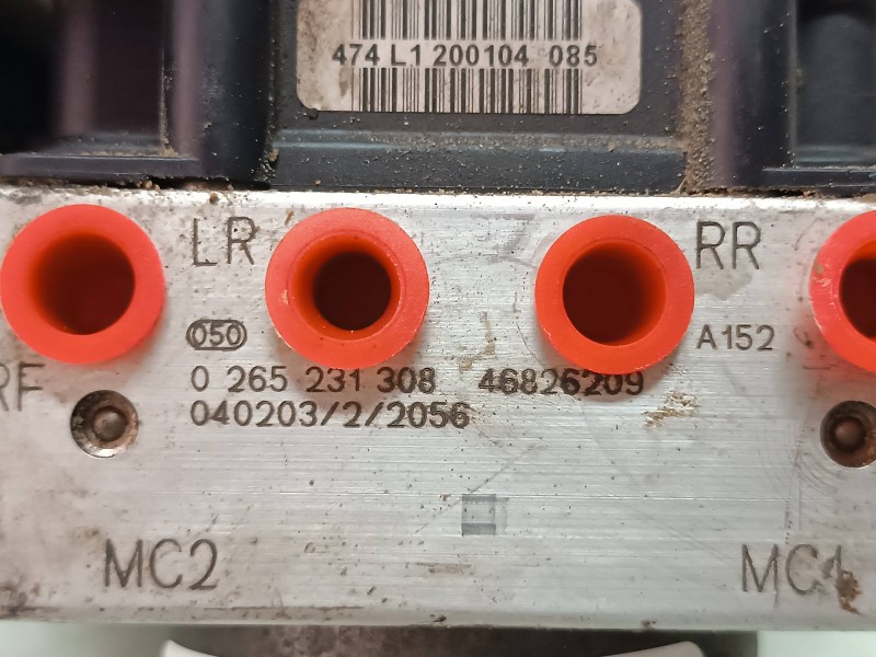 Recambio de abs para fiat idea (135) 1.4 16v active (i+a) referencia OEM IAM 0265231308 46826209 040203