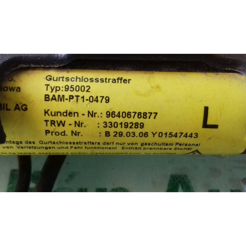 Recambio de pretensor airbag izquierdo para citroen c3 1.4 hdi magic referencia OEM IAM 9640676877 33019289 