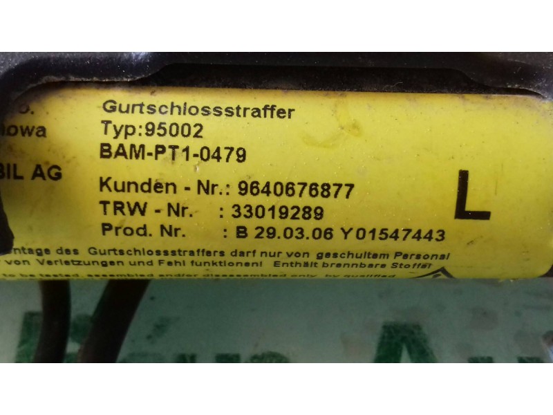 Recambio de pretensor airbag izquierdo para citroen c3 1.4 hdi magic referencia OEM IAM 9640676877 33019289 