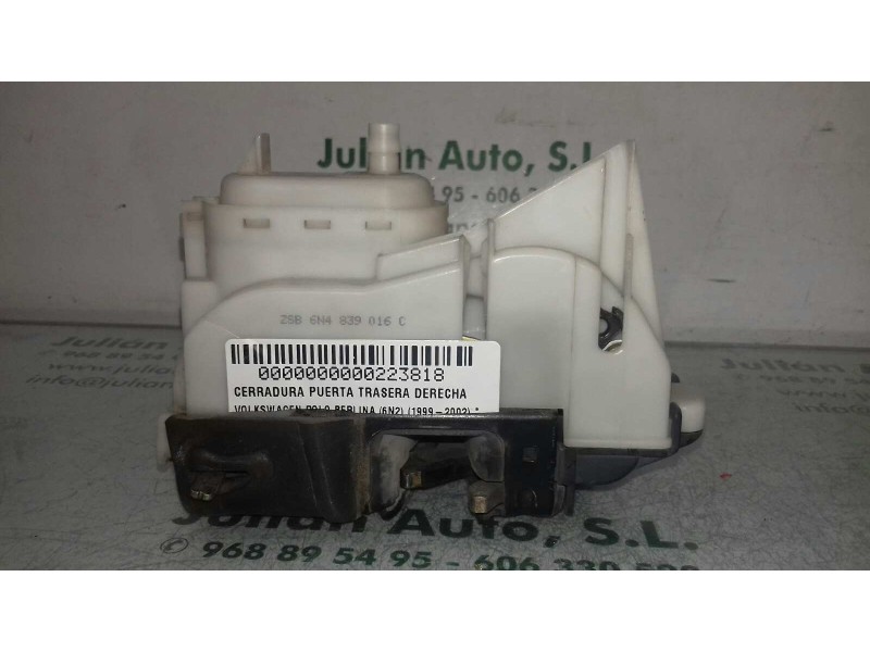 Recambio de cerradura puerta trasera derecha para volkswagen polo berlina (6n2) referencia OEM IAM 1HM862154A 6N4839016C 