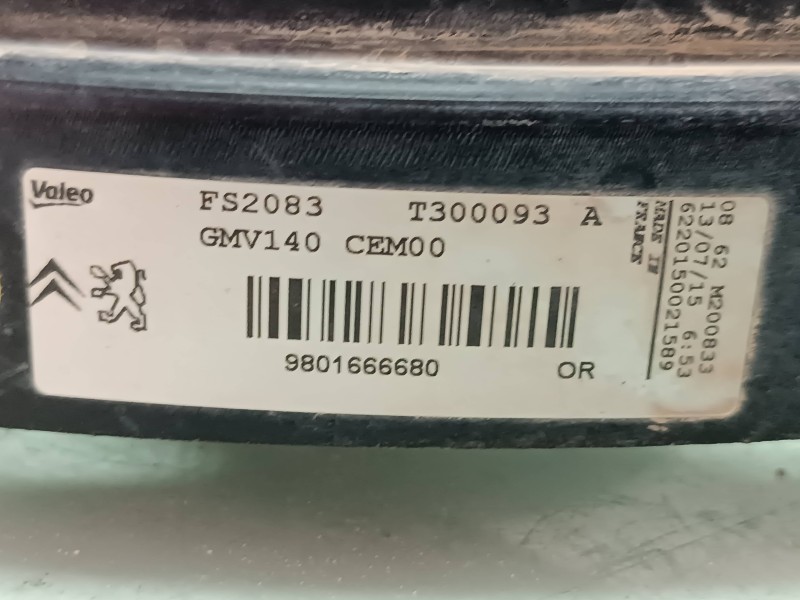 Recambio de electroventilador para peugeot 2008 (--.2013) allure referencia OEM IAM 9801666680 T301719 VALEO