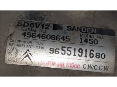 Recambio de compresor aire acondicionado para citroen c3 hdi 70 furio referencia OEM IAM 9655191680 SD6V12 SANDEN 2