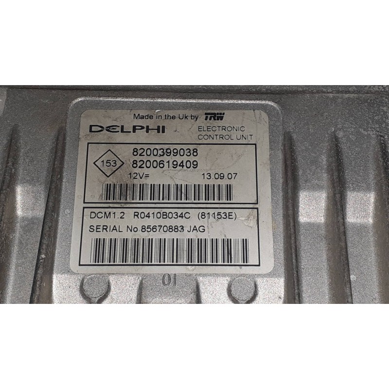 Recambio de centralita motor uce para renault clio iii authentique referencia OEM IAM 8200399038 8200619409 KIT - DELPHI