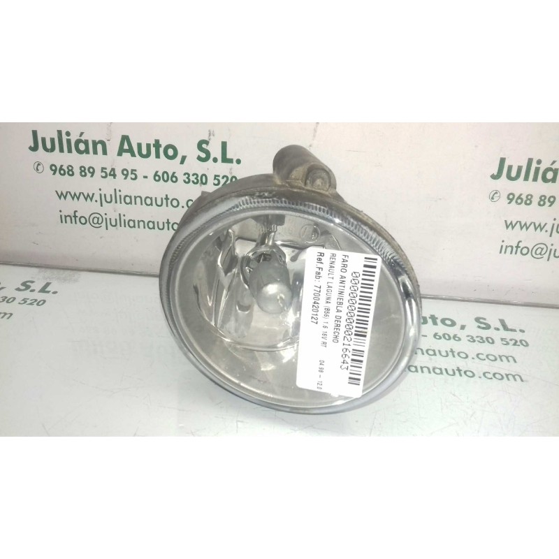 Recambio de faro antiniebla derecho para renault laguna (b56) 1.6 16v rt referencia OEM IAM 7700420127 67736981 