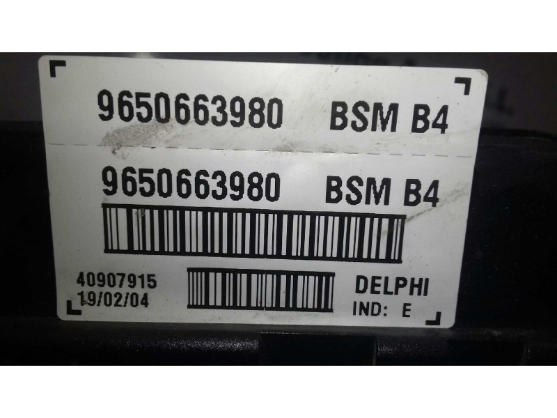 Recambio de caja reles / fusibles para peugeot 206 berlina x-line referencia OEM IAM 9650663980 BSM B4 DELPHI