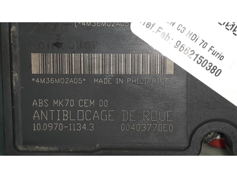 Recambio de abs para citroen c3 hdi 70 furio referencia OEM IAM 9662150380 00403770E0 4M36M02A05