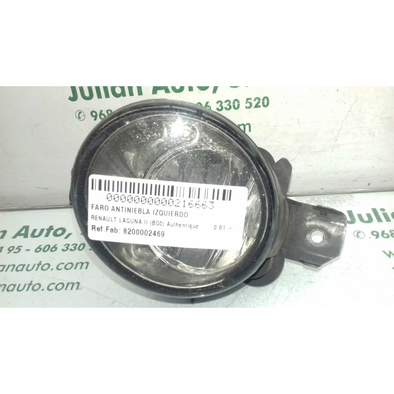 Recambio de faro antiniebla izquierdo para renault laguna ii (bg0) authentique referencia OEM IAM 8200002469 89201771 VALEO