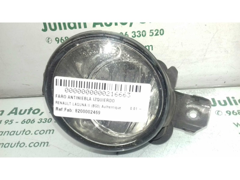 Recambio de faro antiniebla izquierdo para renault laguna ii (bg0) authentique referencia OEM IAM 8200002469 89201771 VALEO