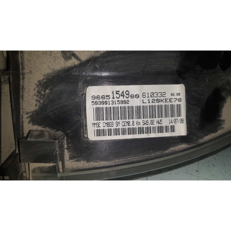Recambio de cuadro instrumentos para fiat scudo furgón (272) 12 l1h1 130 multijet referencia OEM IAM 9665154980  MAGNETI MARELLI