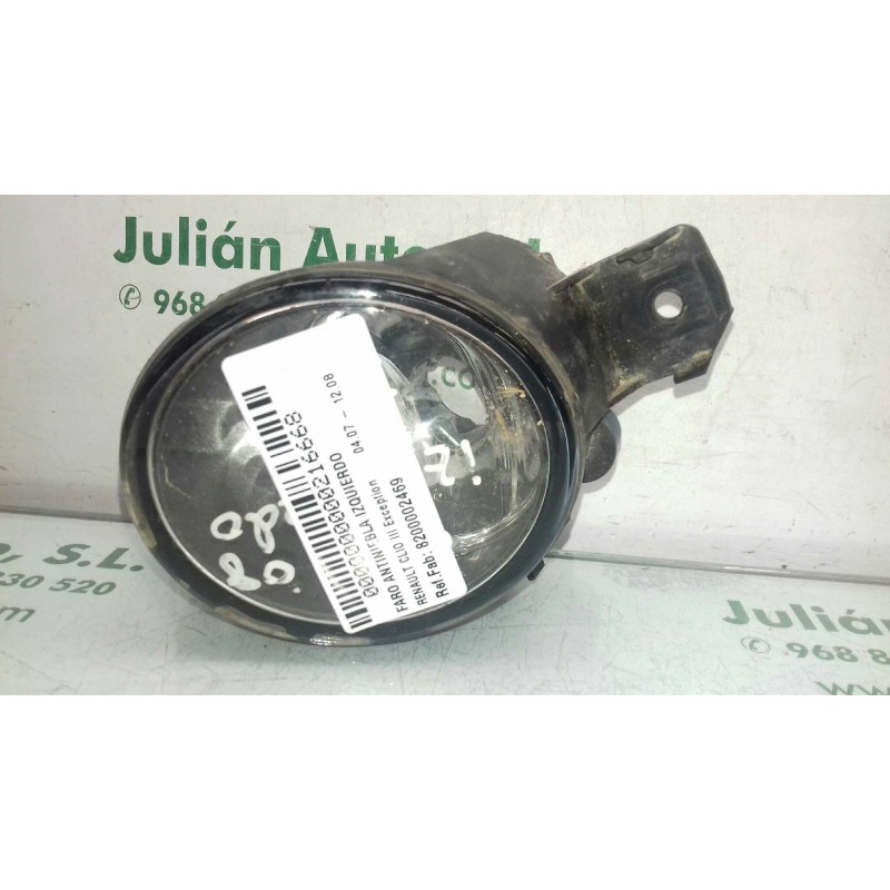 Recambio de faro antiniebla izquierdo para renault clio iii exception referencia OEM IAM 8200002469 89202714 VALEO