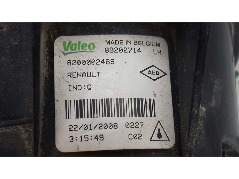 Recambio de faro antiniebla izquierdo para renault clio iii exception referencia OEM IAM 8200002469 89202714 VALEO