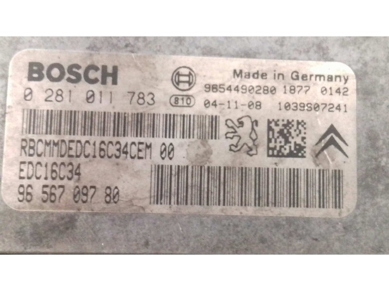 Recambio de centralita motor uce para peugeot 206 sw x-line referencia OEM IAM 0281011783 9656709780 EDC16C34