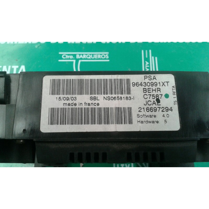 Recambio de mando climatizador para peugeot 307 cc (s1) 2.0 referencia OEM IAM 96430991XT C7587 216697294