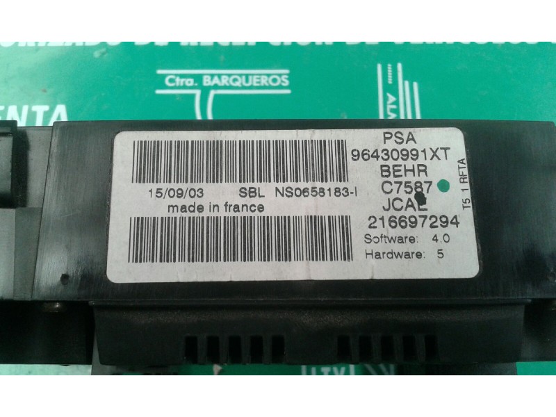 Recambio de mando climatizador para peugeot 307 cc (s1) 2.0 referencia OEM IAM 96430991XT C7587 216697294