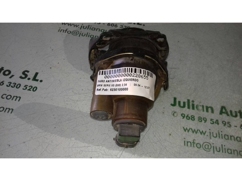 Recambio de faro antiniebla izquierdo para bmw x3 (e83) 2.0d referencia OEM IAM 6230100000 3416773 2 PINES