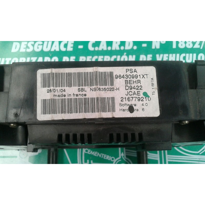 Recambio de mando climatizador para peugeot 307 break / sw (s1) sw referencia OEM IAM 96430991XT D9422 216779210
