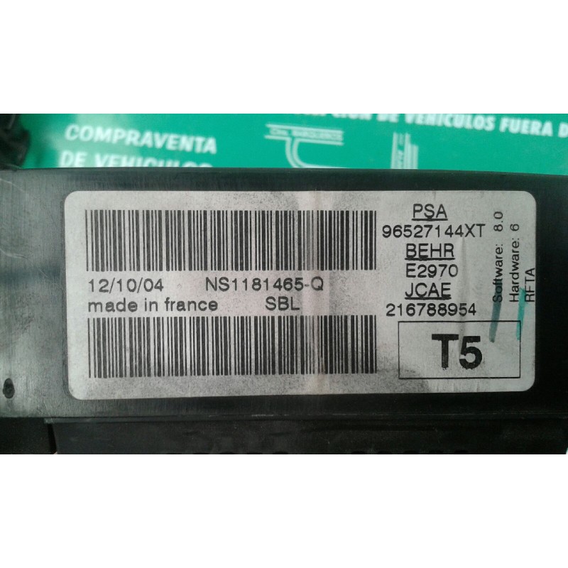 Recambio de mando climatizador para peugeot 307 (s1) xr referencia OEM IAM 96527144XT E2970 216788954