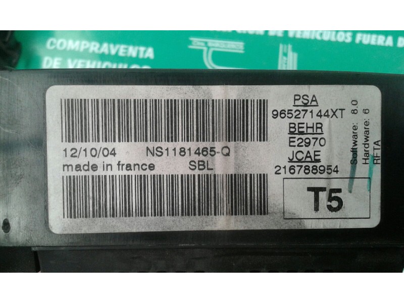 Recambio de mando climatizador para peugeot 307 (s1) xr referencia OEM IAM 96527144XT E2970 216788954