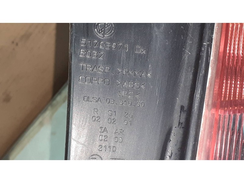 Recambio de piloto trasero derecho para lancia ypsilon (101) 1.2 8v referencia OEM IAM 51703971DX B032 0334003