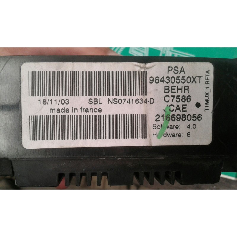 Recambio de mando climatizador para peugeot 206 berlina xt referencia OEM IAM 96430550XT C7586 216698056