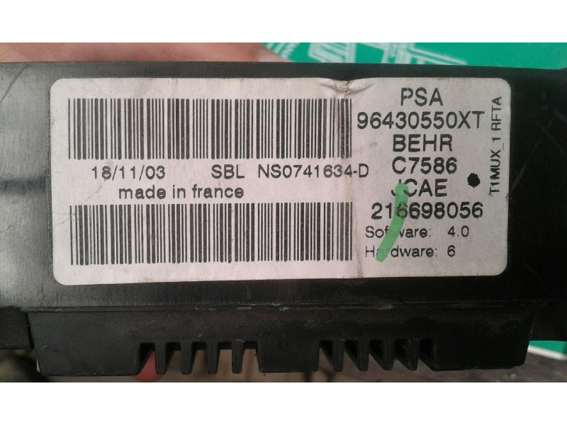 Recambio de mando climatizador para peugeot 206 berlina xt referencia OEM IAM 96430550XT C7586 216698056