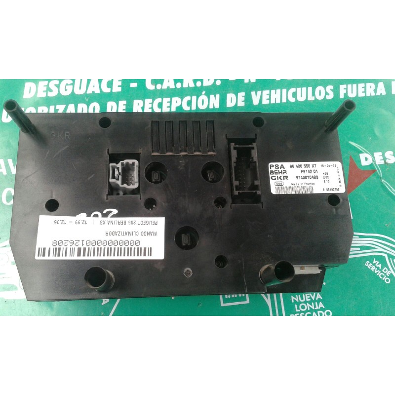 Recambio de mando climatizador para peugeot 206 berlina xs referencia OEM IAM 96430550XT F914201 9140010483