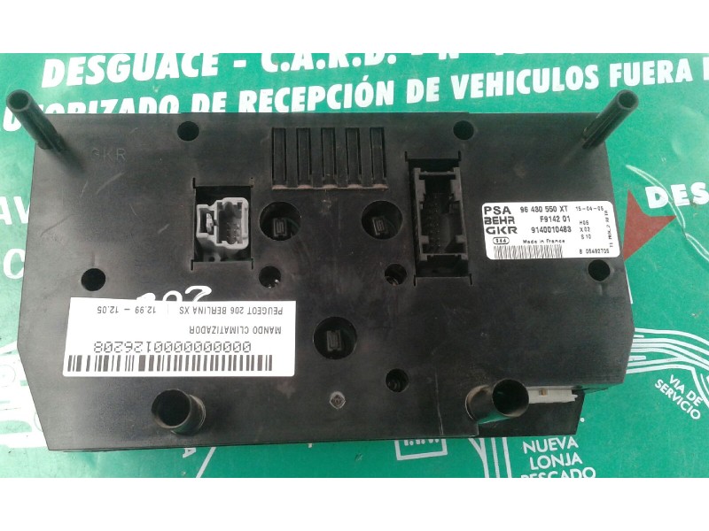 Recambio de mando climatizador para peugeot 206 berlina xs referencia OEM IAM 96430550XT F914201 9140010483