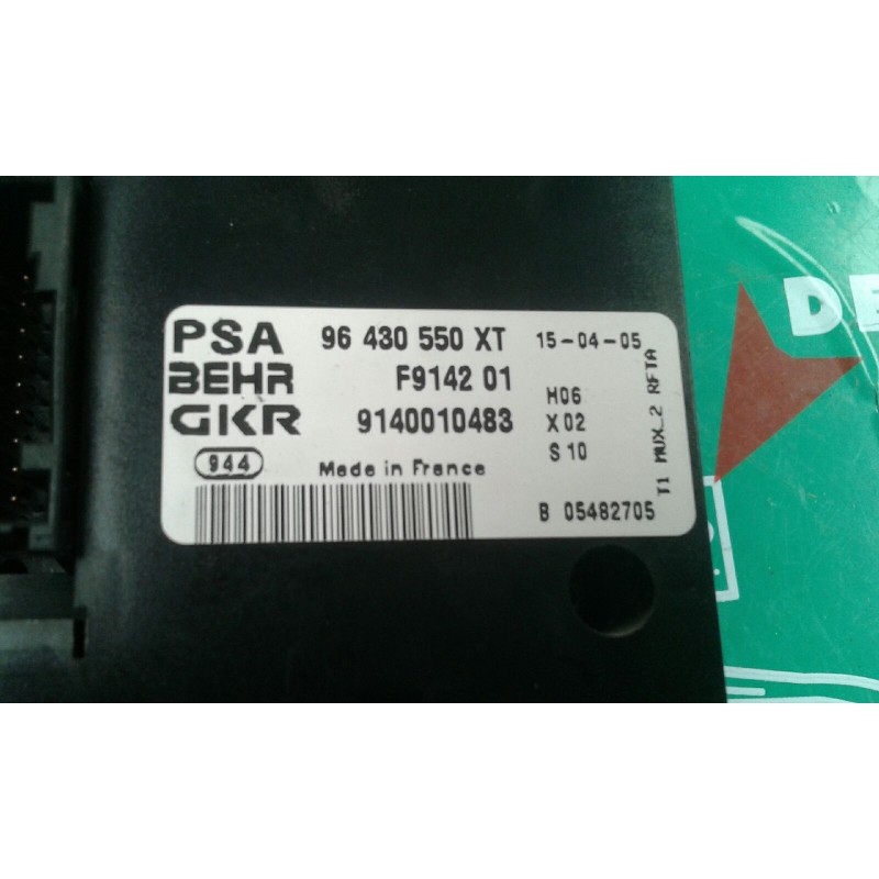 Recambio de mando climatizador para peugeot 206 berlina xs referencia OEM IAM 96430550XT F914201 9140010483