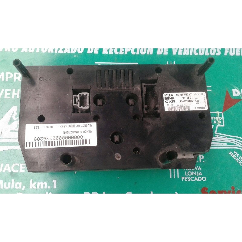 Recambio de mando climatizador para peugeot 206 berlina xn referencia OEM IAM 96430550XT B111501 9140010483