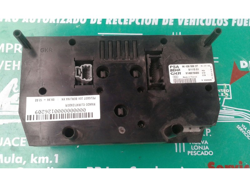 Recambio de mando climatizador para peugeot 206 berlina xn referencia OEM IAM 96430550XT B111501 9140010483