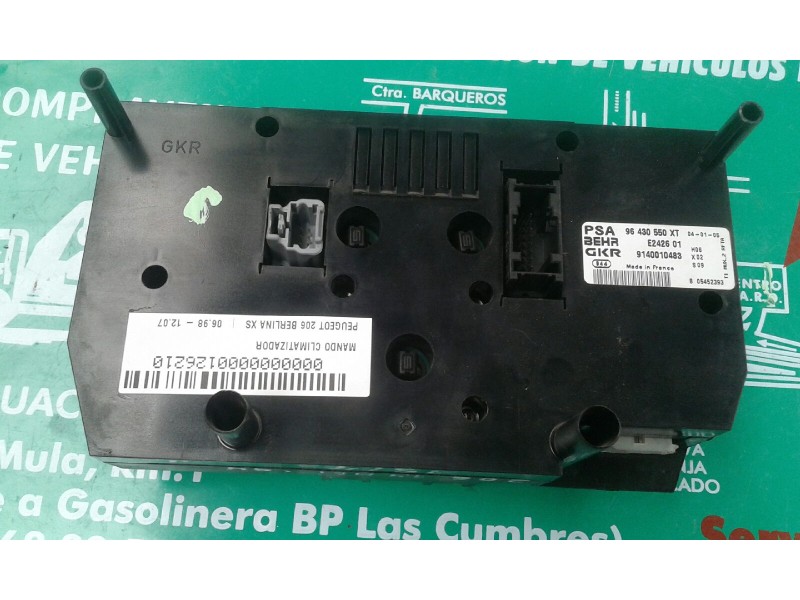 Recambio de mando climatizador para peugeot 206 berlina xs referencia OEM IAM 96430550XT E242601 9140010483