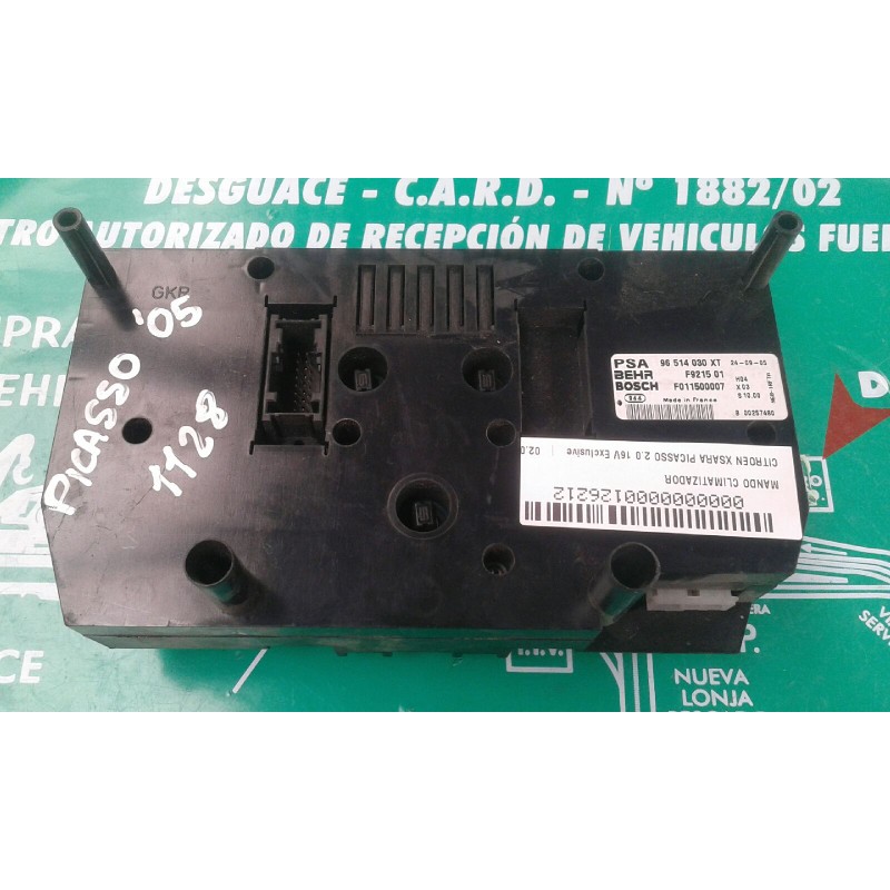 Recambio de mando climatizador para citroen xsara picasso 2.0 16v exclusive referencia OEM IAM 96514030XT F921501 F011500007