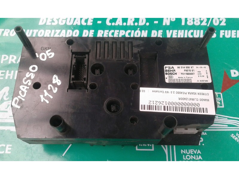 Recambio de mando climatizador para citroen xsara picasso 2.0 16v exclusive referencia OEM IAM 96514030XT F921501 F011500007