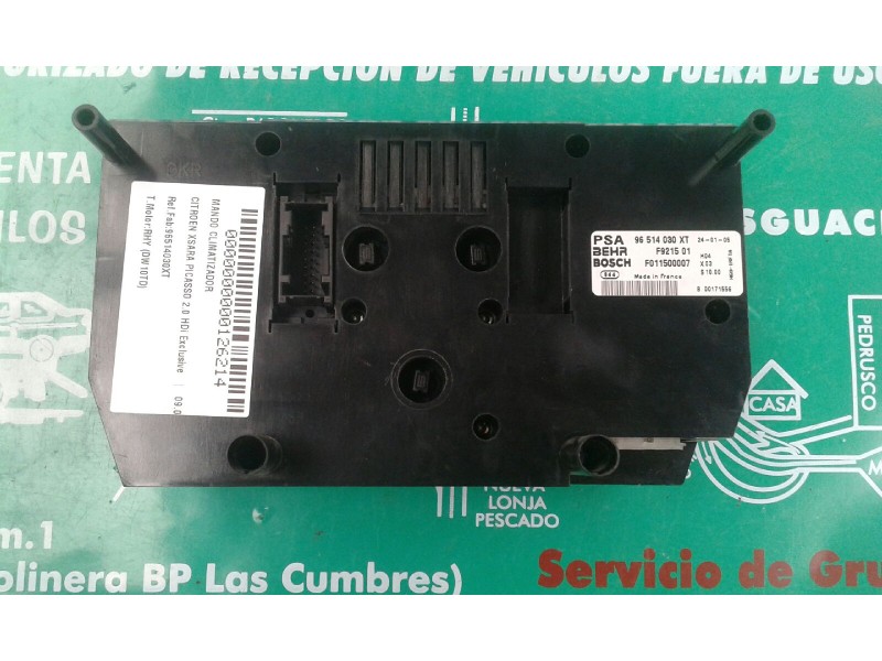 Recambio de mando climatizador para citroen xsara picasso 2.0 hdi exclusive referencia OEM IAM 96514030XT F921501 F011500007