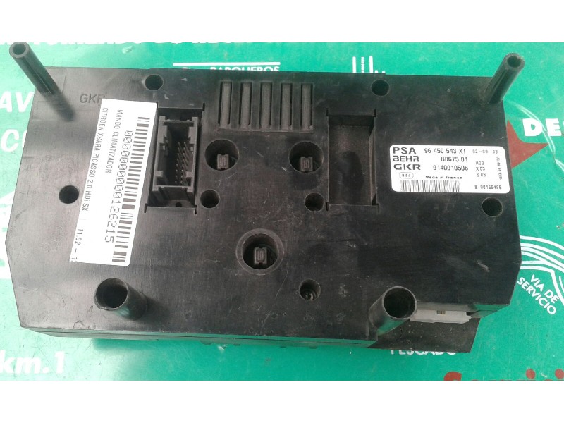 Recambio de mando climatizador para citroen xsara picasso 2.0 hdi sx referencia OEM IAM 96450543XT B067501 9140010506