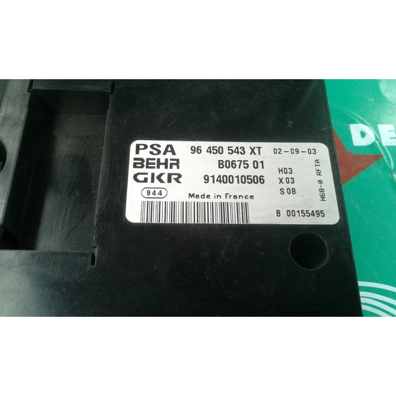 Recambio de mando climatizador para citroen xsara picasso 2.0 hdi sx referencia OEM IAM 96450543XT B067501 9140010506