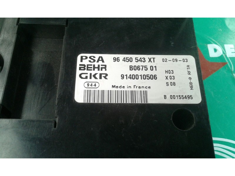 Recambio de mando climatizador para citroen xsara picasso 2.0 hdi sx referencia OEM IAM 96450543XT B067501 9140010506