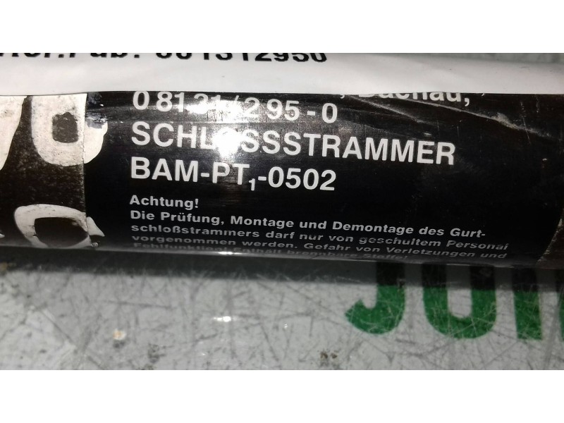Recambio de pretensor airbag derecho para bmw serie 7 (e38) 730d automático referencia OEM IAM 081312950 8257788R 02967E