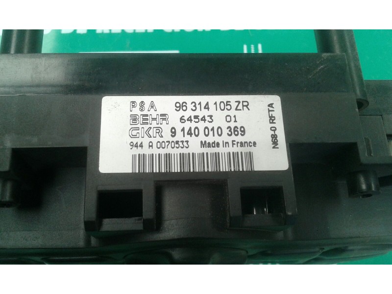 Recambio de mando climatizador para citroen xsara picasso 2.0 hdi referencia OEM IAM 96314105ZR 6454301 9140010369