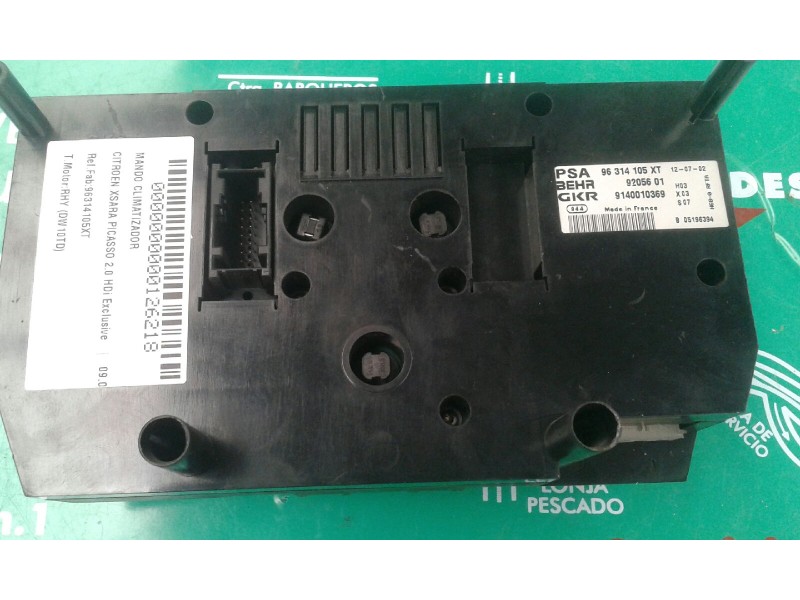 Recambio de mando climatizador para citroen xsara picasso 2.0 hdi exclusive referencia OEM IAM 96314105XT 9205601 9140010369