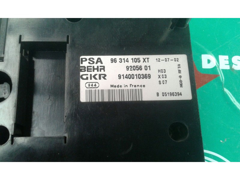 Recambio de mando climatizador para citroen xsara picasso 2.0 hdi exclusive referencia OEM IAM 96314105XT 9205601 9140010369